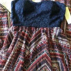 Almost Famous Handkerchief Strapless Dress Xl NWT